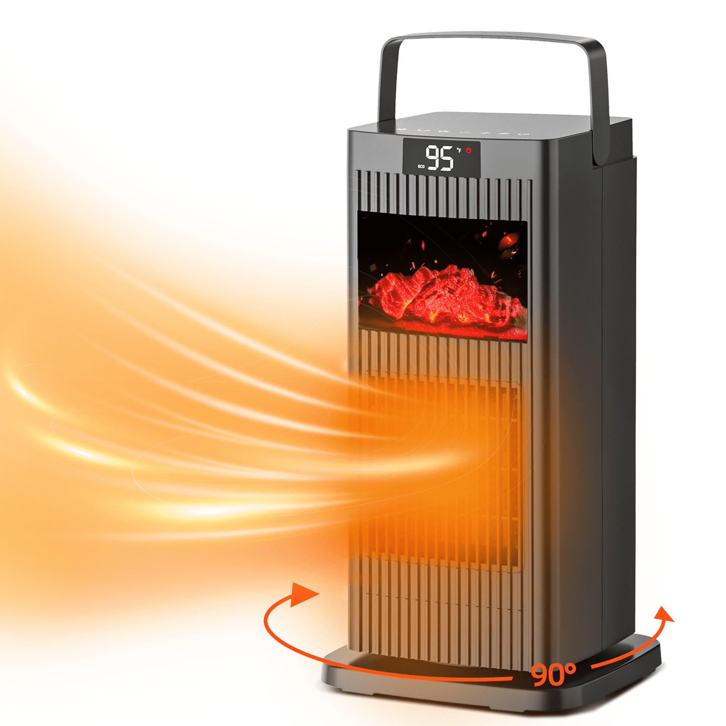 KNKA Space Heater, 1500W Electric Space Heaters for home, with Thermostat, 90° Oscillation, Heating and Fan Modes, 2H/4H/8H Timer, PTC Fast Heating Ceramic Heater for Bedroom, Home, Office