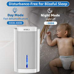Dehumidifier,95 OZ Water Tank, (850 sq. ft) Quiet Dehumidifier for Basement, Bathroom, RV, Closet, Bedroom with Auto Shut Off, Sleep Mode,7 Colors LED Light, Dehumidifiers for Home (White）
