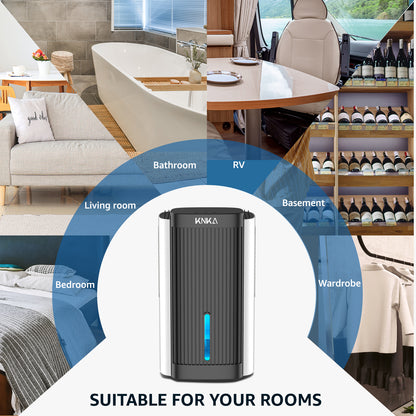 Dehumidifier,95 OZ Water Tank, (850 sq. ft) Quiet Dehumidifier for Basement, Bathroom, RV, Closet, Bedroom with Auto Shut Off, Sleep Mode,7 Colors LED Light, Dehumidifiers for Home (White/Black)