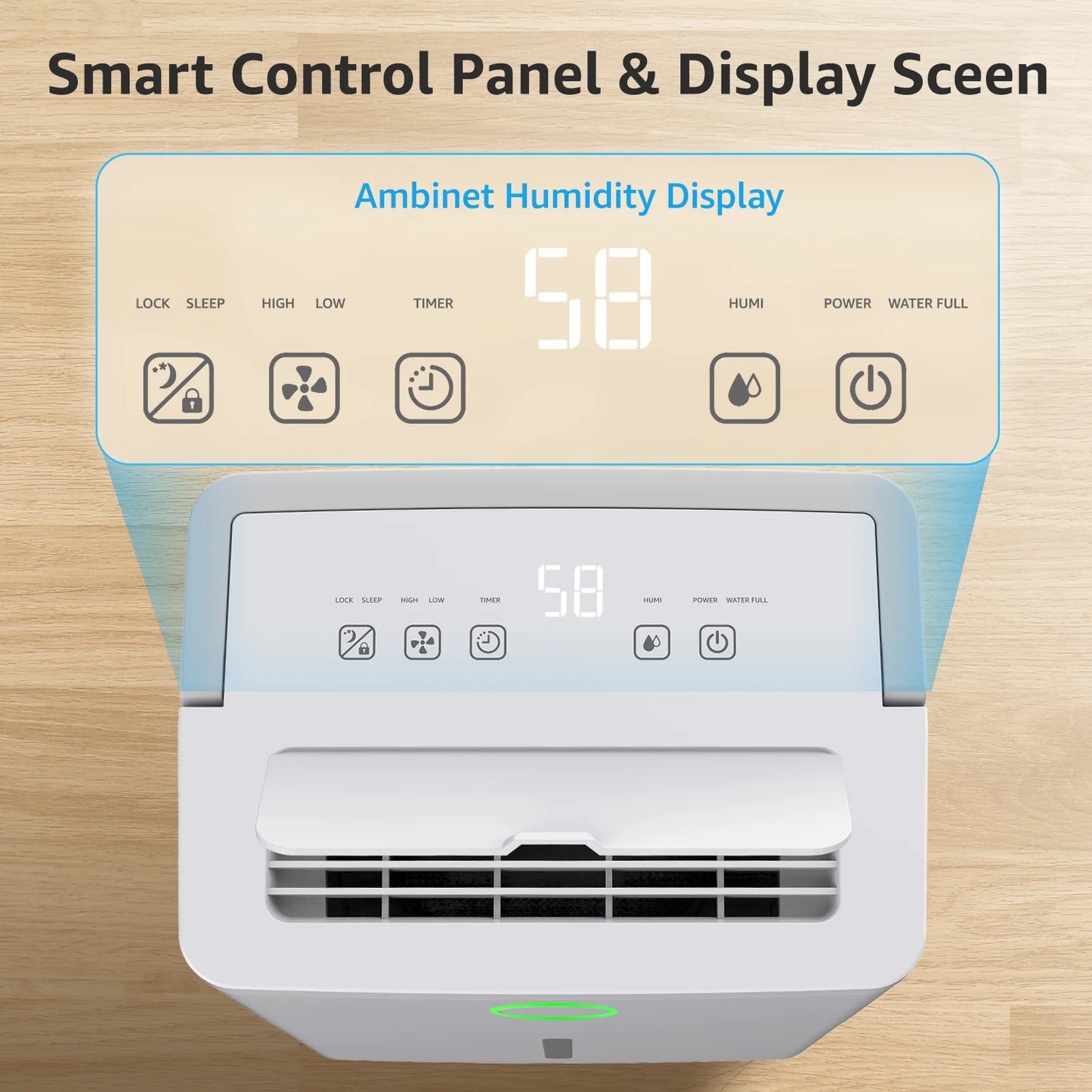 KNKA PRO 5-Pint Dehumidifier, 1,500 Sq. ft Coverage Area, Smart Humidity Control & Display, 24H Timer, Washable Filter