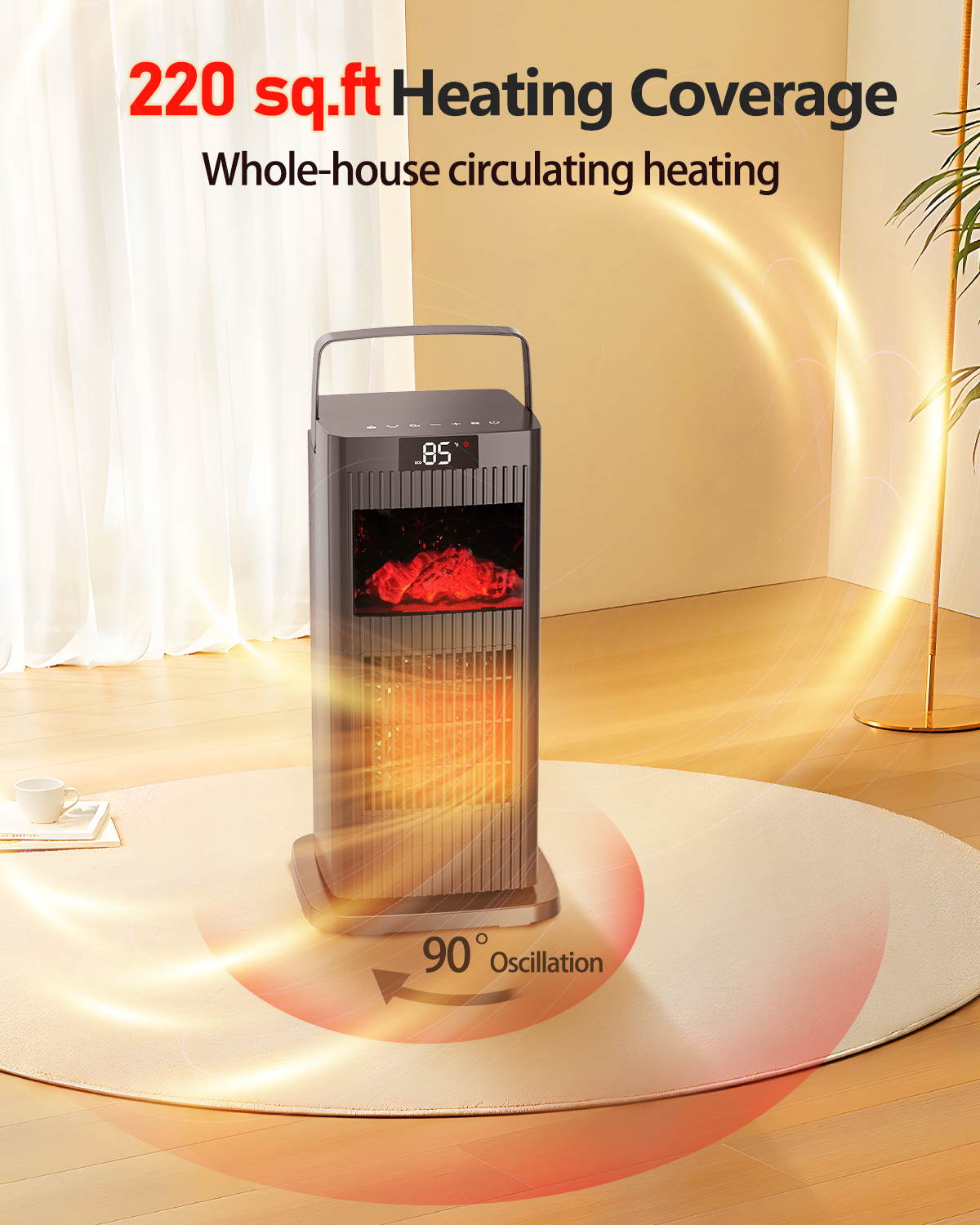 Portable Electric Space Heater with Thermostat – KNKA