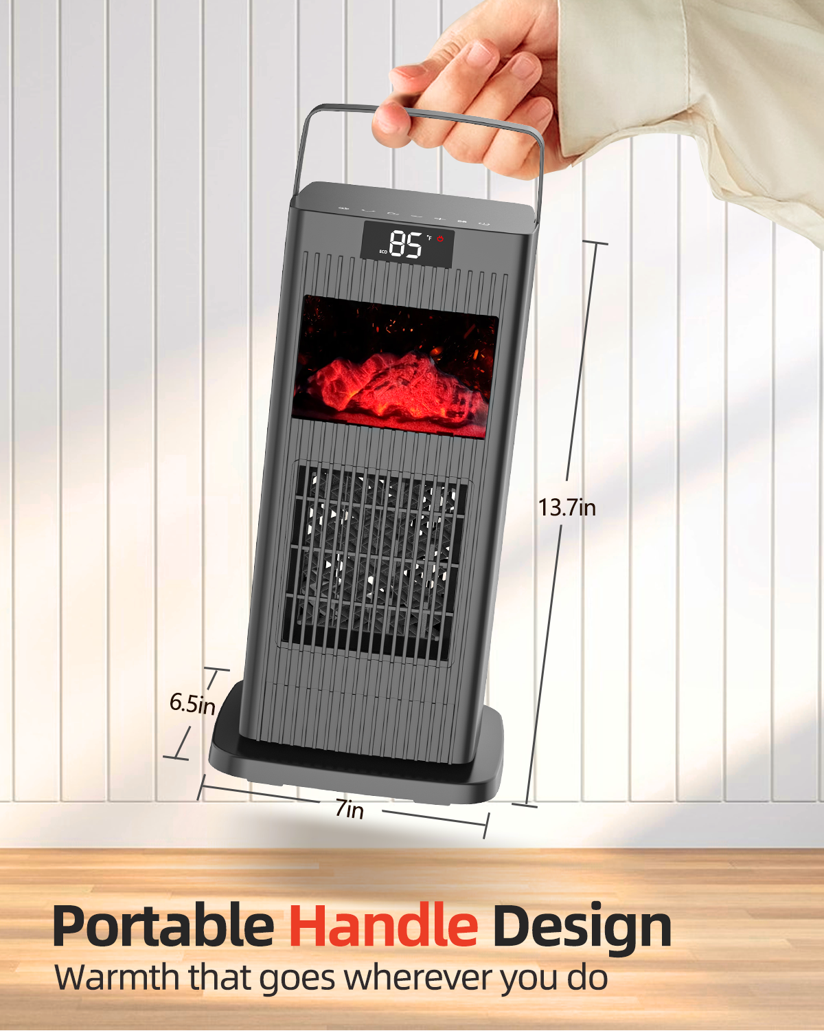 Portable Electric Space Heater with Thermostat – KNKA
