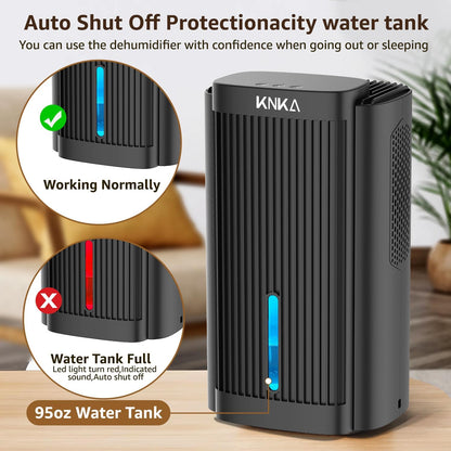 Dehumidifier,95 OZ Water Tank, (850 sq. ft) Quiet Dehumidifier(Black）