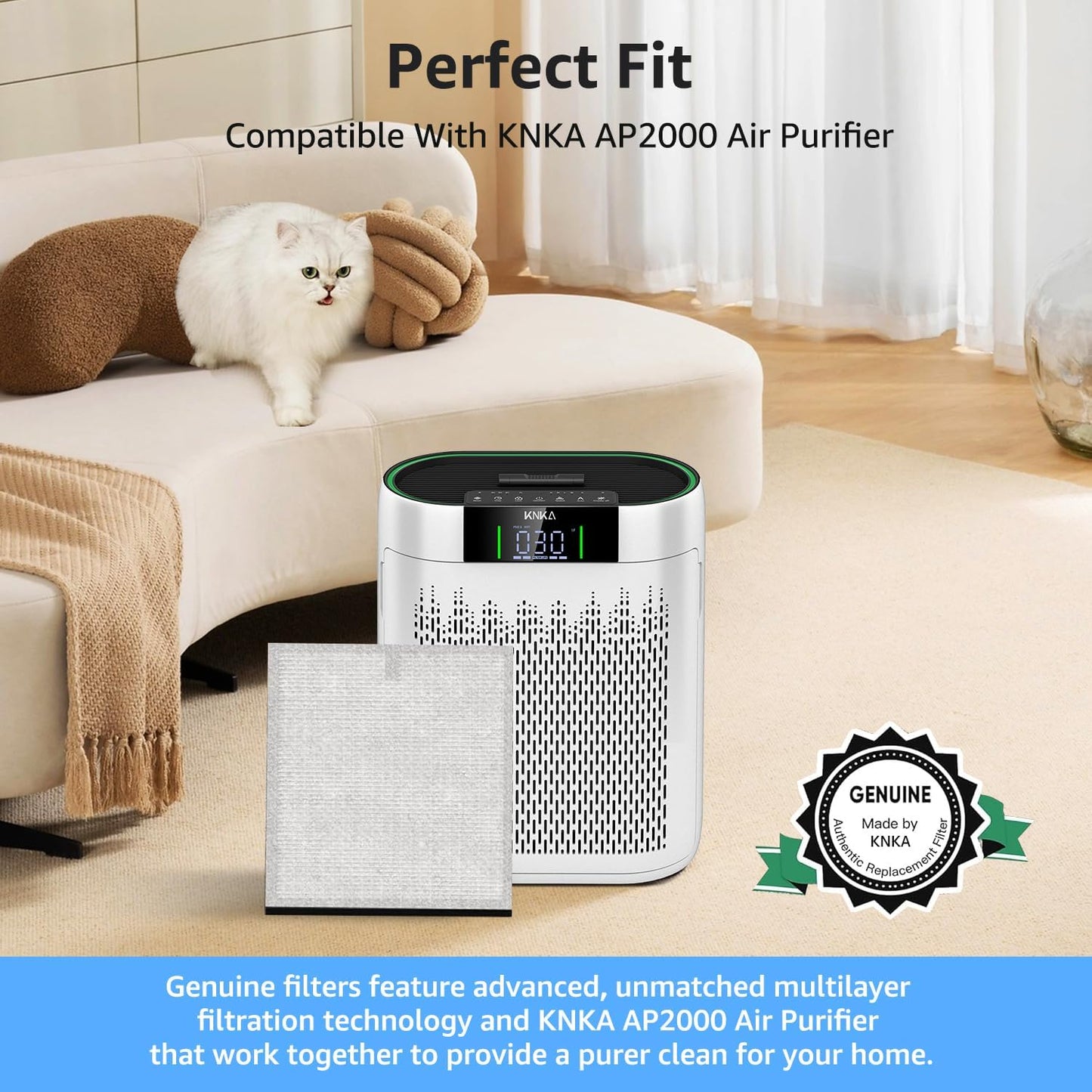 Air Purifier Replacement Filter for KNKA AP2000WF Air Purifier,1 Pack
