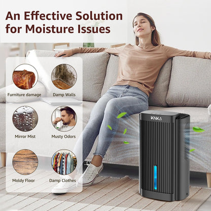 Dehumidifier,95 OZ Water Tank, (850 sq. ft) Quiet Dehumidifier(Black）