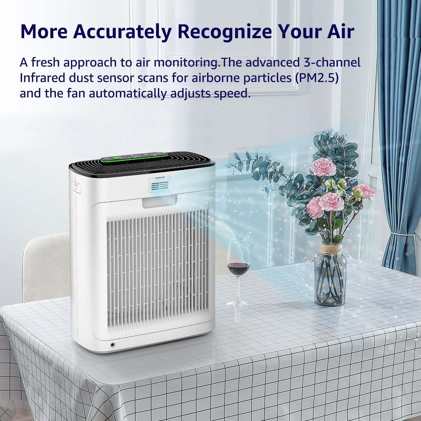 Air Purifiers for Home Large Room Bedroom Up to 2325 Ft², Washable Filters, Air Quality Monitor, Turbo Mode, Auto & Sleep Modes, HEPA Air Cleaner for Smoke, Dust, Pet Hair, Pollen (APH3000)
