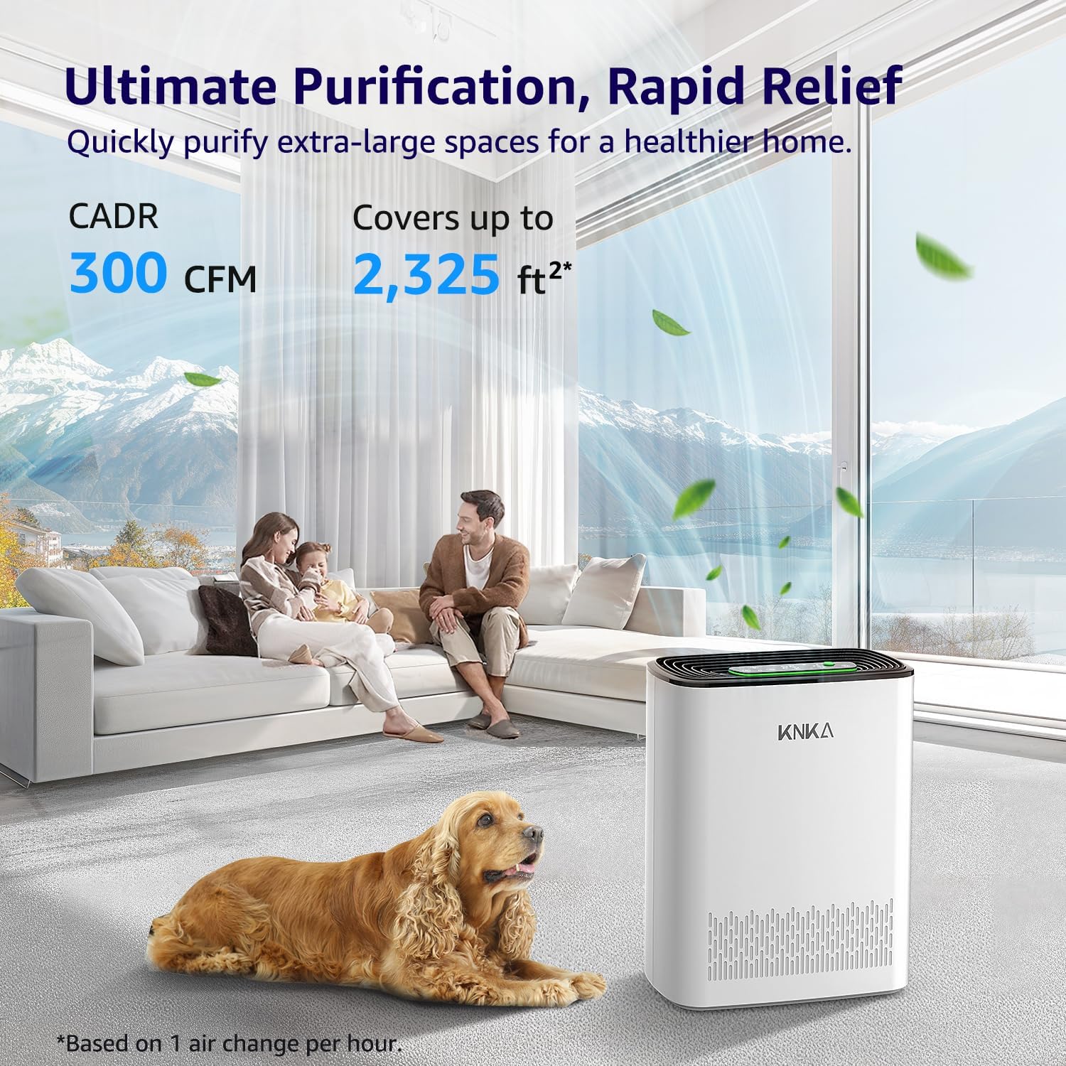 Air Purifiers for Home Large Room Bedroom Up to 2325 Ft², Washable Filters, Air Quality Monitor, Turbo Mode, Auto & Sleep Modes, HEPA Air Cleaner for Smoke, Dust, Pet Hair, Pollen (APH3000)