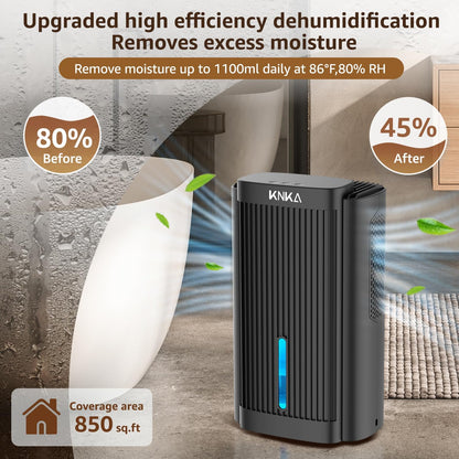 Dehumidifier,95 OZ Water Tank, (850 sq. ft) Quiet Dehumidifier(Black）