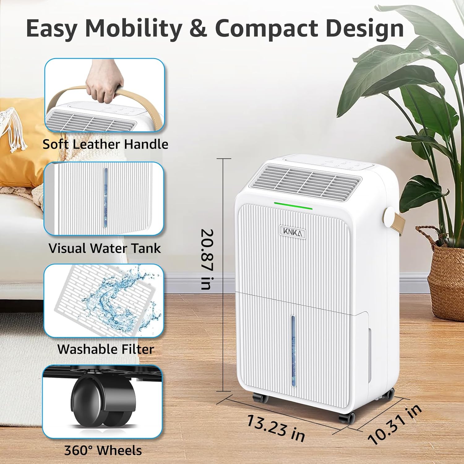 2500 Sq.Ft Dehumidifiers for Home with Drain Hose Max 34 Pints, Dehumidifier for Basement, Bedroom, Bathroom, Large Room, Three Modes, Intelligent Humidity Control, Dry Clothes, 24HR Timer