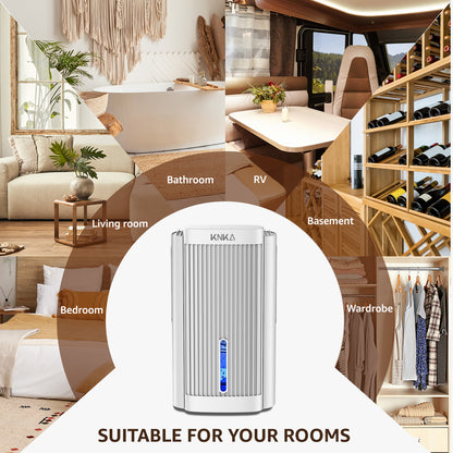 Dehumidifier,95 OZ Water Tank, (850 sq. ft) Quiet Dehumidifier(White）