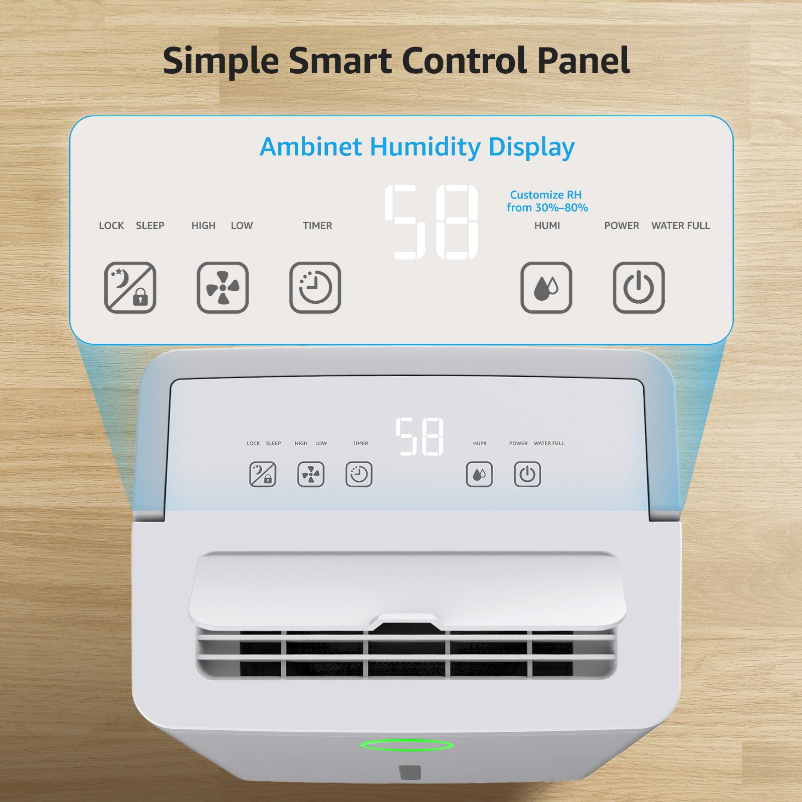 1600 sq.ft Dehumidifier for Basement, 21 Pint Dehumidifiers for Home with Drain Hose, Continuous Drainage, Washable Filter, Intelligent Humidistat for Bedroom, Bathroom, Large Room