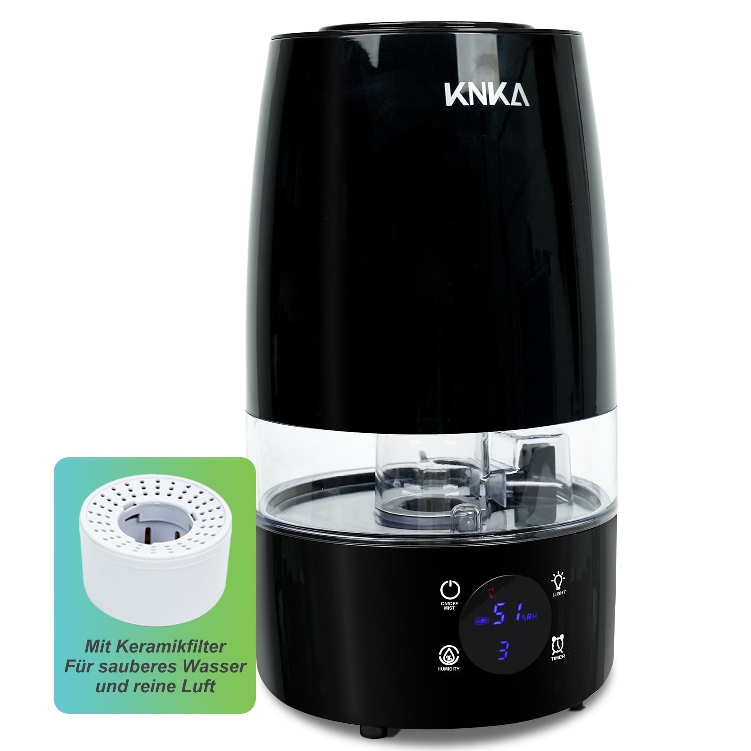 KNKA Humidifiers for Bedroom, Top Fill 4.5L Supersized Cool