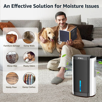 Dehumidifier,95 OZ Water Tank, (850 sq. ft) Quiet Dehumidifier for Basement, Bathroom, RV, Closet, Bedroom with Auto Shut Off, Sleep Mode,7 Colors LED Light, Dehumidifiers for Home (White/Black)